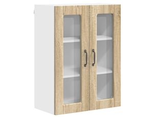 Meuble mural de cuisine, cabinet en verre mural chêne sonoma 60x31x80cm shl8793