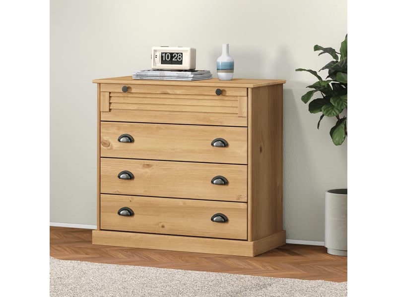  Commode, armoire à tiroirs bureau vigo 80x40x76 cm bois massif de pin  - Conforama B