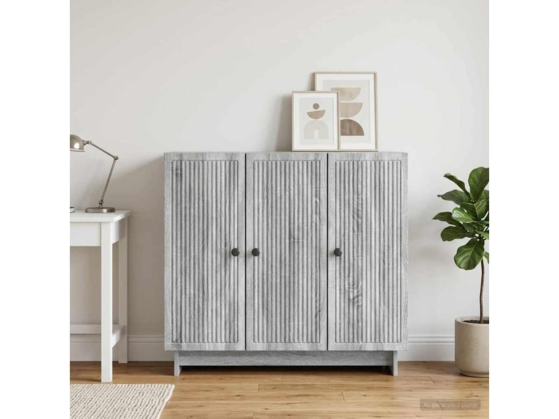  Buffet - bahut - meuble de rangement sonoma gris 89 x 34,5 x 80 cm bois d'ingénierie  - Conforama D