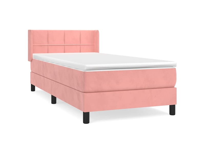 Lit simple, sommier à lattes de lit avec matelas rose 100x200 cm velours shl41283 - Conforama A