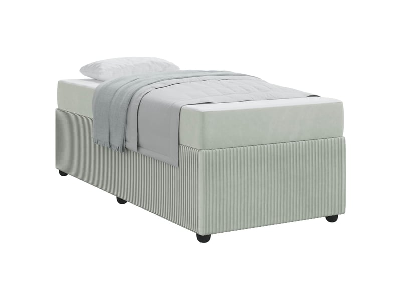  Lit simple- lit adulte -  cadre de lit gris clair 90 x 200 cm tissu  - Conforama A