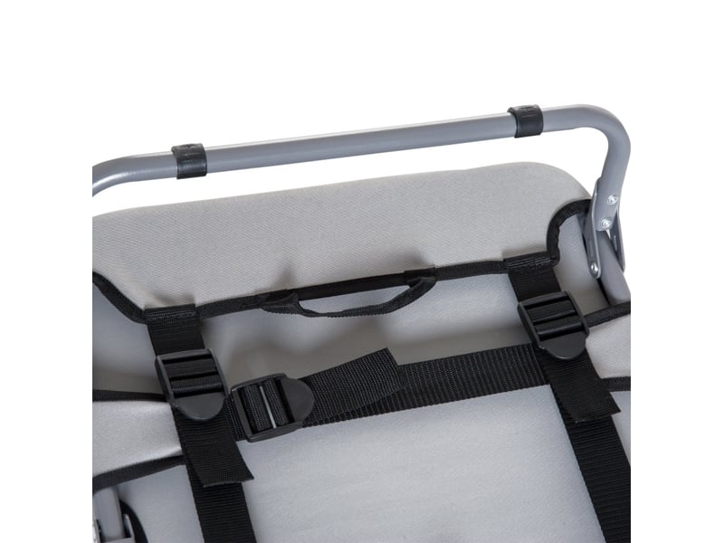 Lit pliant surélevé pour félins 59x46x15 cm – gris – acier et tissu oxford 600d, usage en extérieur  - Conforama D
