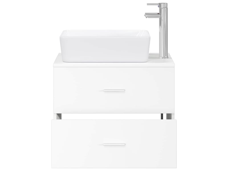 Ensemble de mobilier de salle de bain blanc bois d'ingénierie cf64583 - Conforama C