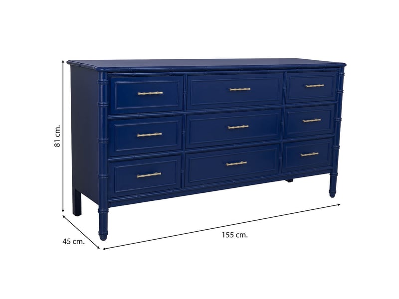  Buffet en bois bleu 155x45x81 cm h  - Conforama C