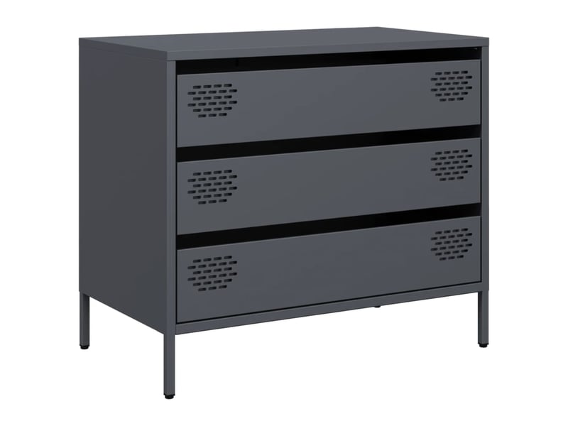  Buffet - bahut - meuble de rangement anthracite 68x39x58,5 cm acier laminé à froid  - Conforama A