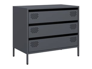 Buffet - bahut - meuble de rangement anthracite 68x39x58,5 cm acier laminé à froid