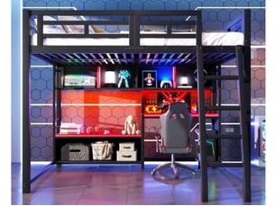 Lit mezzanine 140x200 cm <strong>SEYAKANY</strong>  <strong></strong> coloris noir