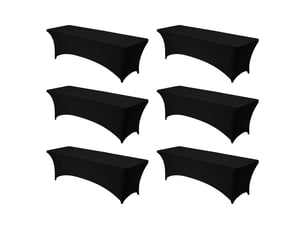 Vevor nappe extensible en polyester et élasthanne 244 x 76 x 76 cm 6 pcs noir