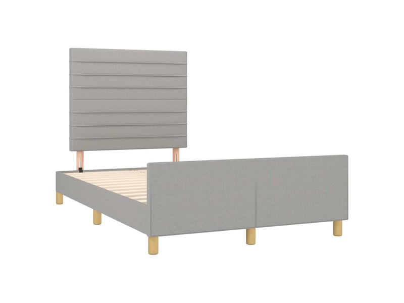  Lit double- lit adulte -  cadre de lit sans matelas gris clair 120x190 cm tissu  - Conforama B