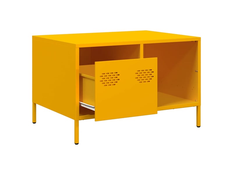  Table basse - table de salon - table à thé jaune moutarde 68,5x50x43,5 cm acier laminé à froid  - Conforama E