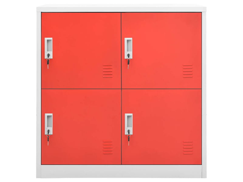  Armoire à casier, rangement de bureau gris clair et rouge 90x45x92,5 cm acier  - Conforama A