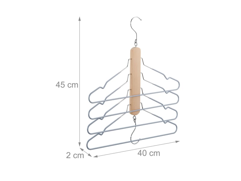  Cintre multiple vertical pratique pour vêtements salon 45 x 40 x 2 cm en bois naturel 13_0009397  - Conforama B