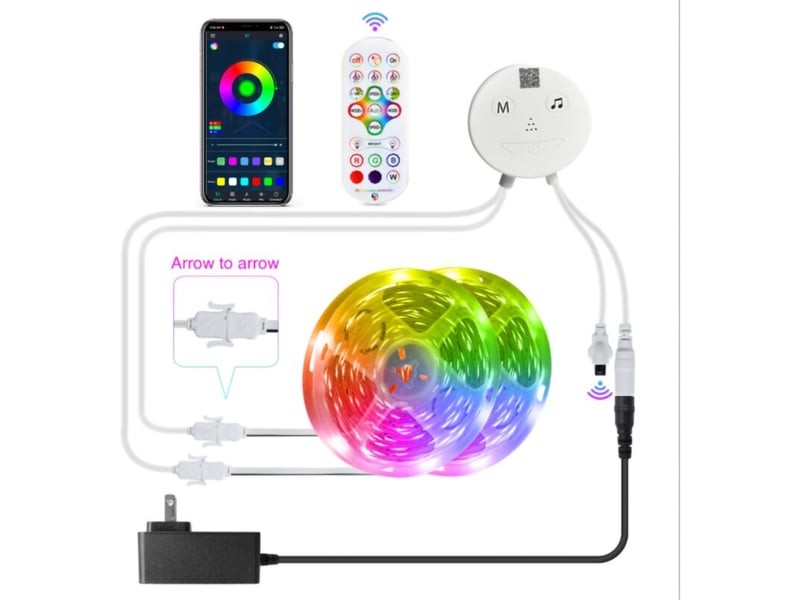  Ruban led bleutooth,20m bande led 360 leds 5050 rgb étanche,contrôlé par app du smartphon  - Conforama C