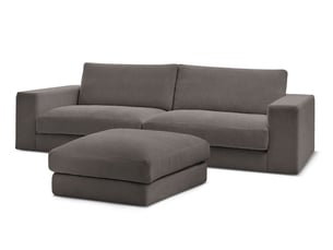 Canapé droit fixe BOBOCHIC LEONARD 4 places Velours marron