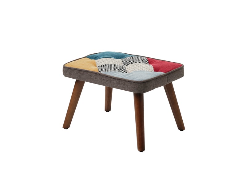 Fauteuil à bascule patchwork multicolore avec repose-pieds et coussin IKSETERA TRADING LTD - Conforama W