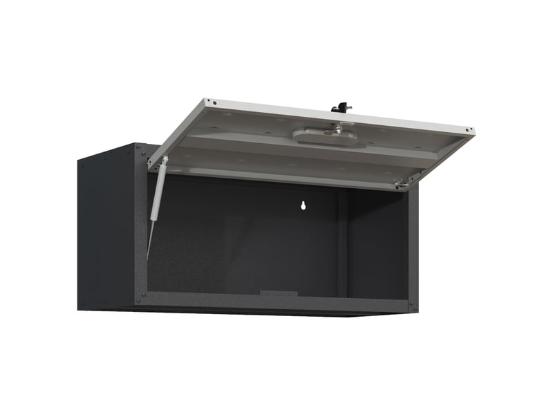  Armoire murale en métal - noir et gris - métal robuste - dimensions 75x30x34,5 cm - poids 20 kg - serrure avec 2 clés 75x30x34.5cm - Conforama C