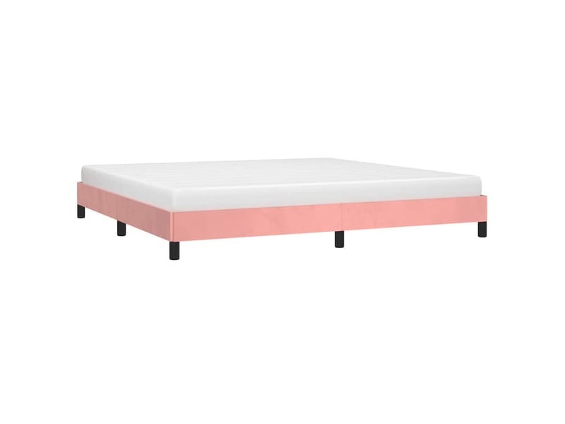  Lit double- lit adulte -  cadre de lit sans matelas rose 200x200 cm velours  - Conforama B
