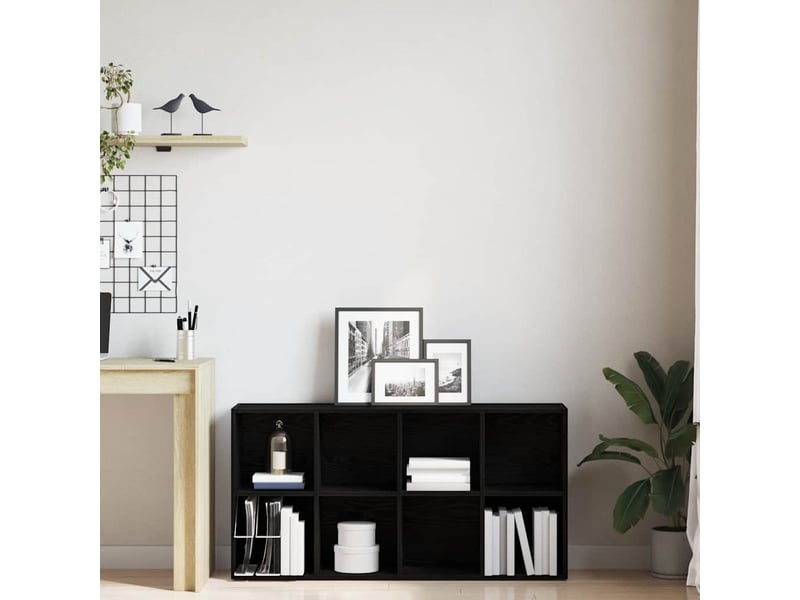 Bibliothèque, meuble de rangement salon en chêne noir 66 x 30 x 130 cm bois d'ingénierie - Conforama C