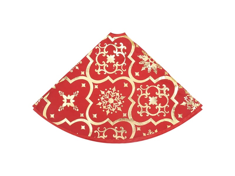  Jupe de sapin de noël de luxe avec chaussette, tissu rouge, 150 cm cf61952  - Conforama E