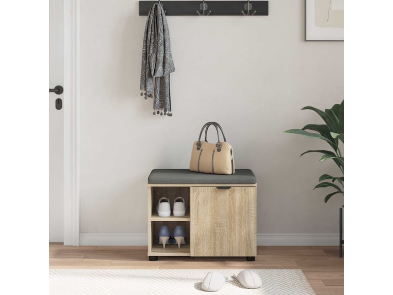  Banc d'entrée, banc interieur avec coussin chêne sonoma 60x38x46 cm shl55700  - Conforama D