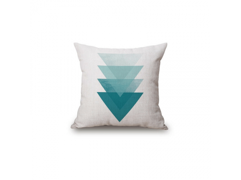  Housse de coussin - pièces housses de coussin 45 x 45 cm, taie d'oreiller décorative carrée housse de coussin de canapé triangle bleu imprimé motif géométrique coton lin  - Conforama B