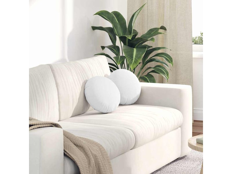 Lot de 2 coussins de siège, coussins décoratifs tissu blanc ø30 x 13 cm cf59762 - Conforama B