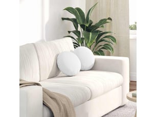Lot de 2 coussins de siège, coussins décoratifs tissu blanc ø30 x 13 cm cf59762
