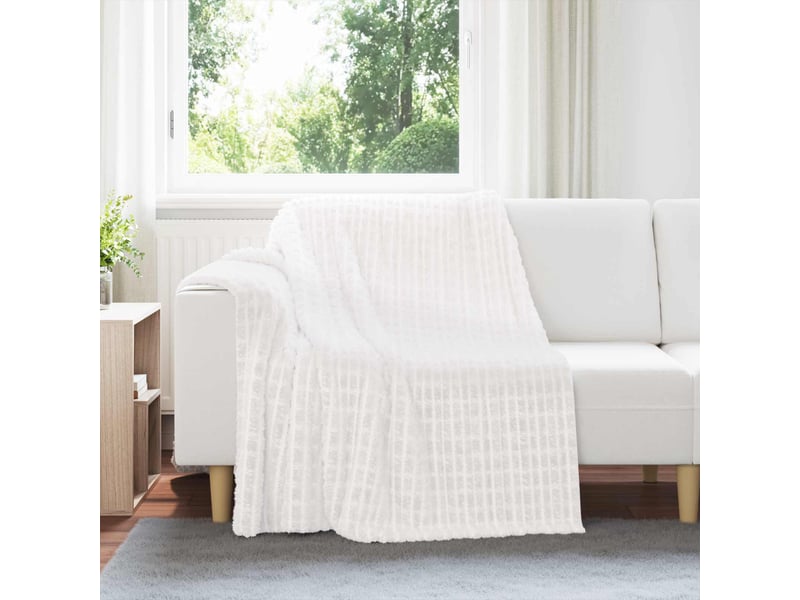  Couverture jetée de canapé 6 pcs blanc 200x150 cm 4.5 kg toison  - Conforama B