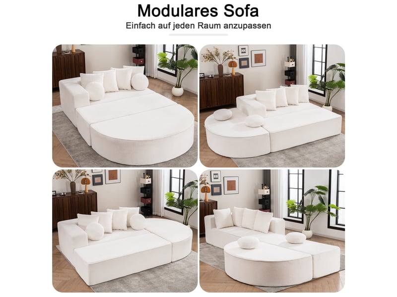  Canapé modulable, canapé de salon – sans cadre, en tissu chenille, sans montage, style cloud  - Conforama R
