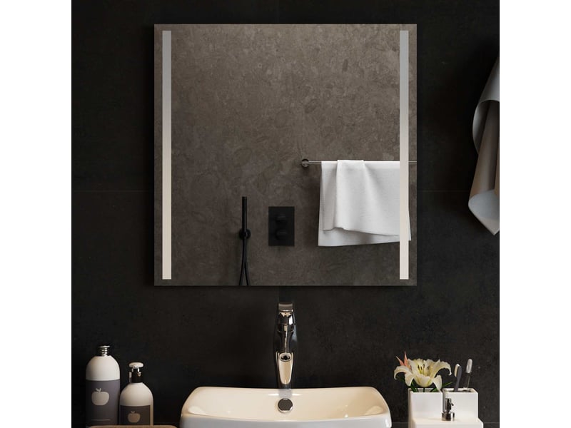  Miroir de salle de bain, miroir de toilette led transparent 60 x 60 cm verre trempé cf62598  - Conforama B