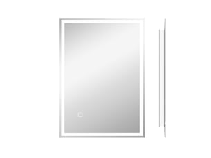 Miroir rectangulaire de salle de bain coloris argenté <strong>FLORAGRACE</strong>  <strong></strong> - 70 cm x 50 cm