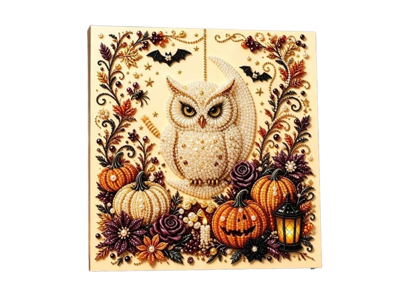  Kit diy peinture diamant hibou mignon, 3d perles – 30x40cm, activité manuelle et déco  - Conforama A