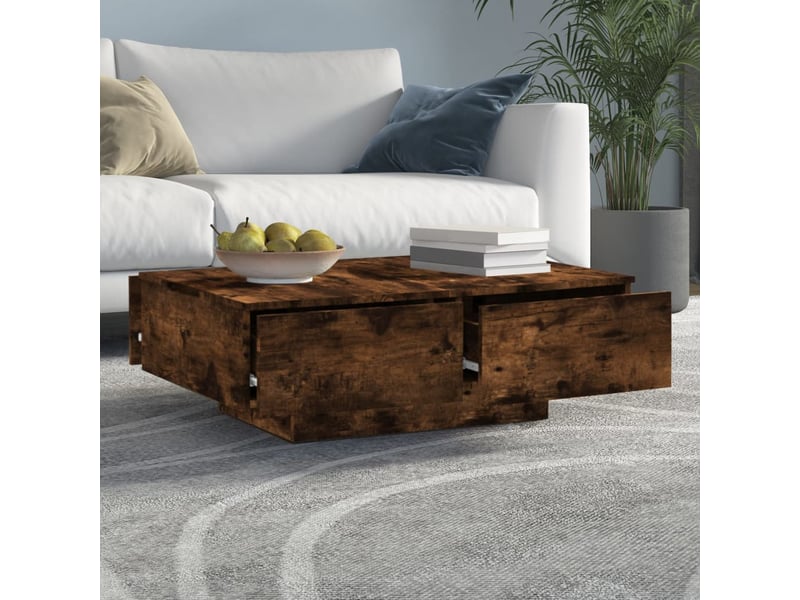  Table basse | table de salon chêne fumé 90x60x31 cm bois d'ingénierie  - Conforama C
