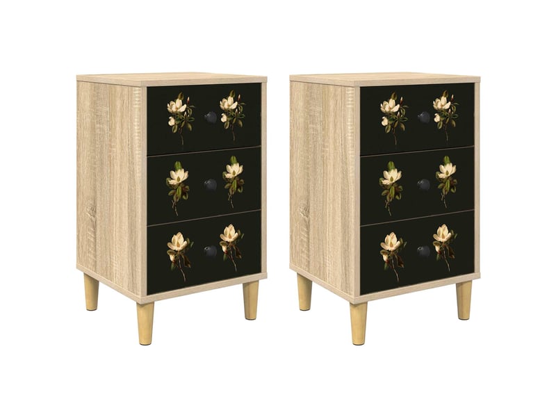Table de chevet - cabinet de chevet - table de nuit bremen 2 pc chêne sonoma 36 x 33 x 60 cm - Conforama A