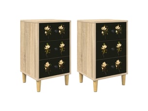 Table de chevet - cabinet de chevet - table de nuit bremen 2 pc chêne sonoma 36 x 33 x 60 cm