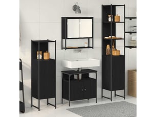 Ensemble de mobilier de salle de bain 4 pc chêne noir cf64508