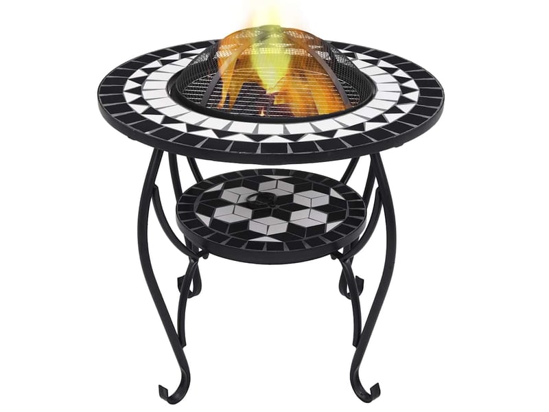 Table de foyer mosaïque noir et blanc 68 cm céramique - Conforama B