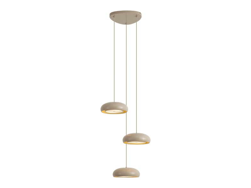 Retro hanglamp taupe met metalen kap 6-lichts - macaron  - Conforama A