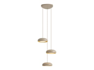 Suspension rétro taupe avec abat-jour en métal 6 lumières - macaron