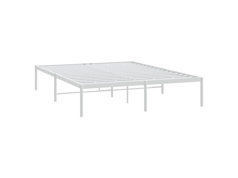 Lit double- lit adulte -  cadre de lit métal sans matelas blanc 150x200 cm  - Conforama B