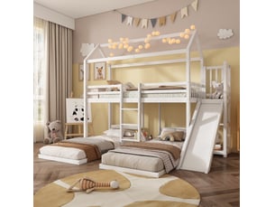 Lit superposé 90x200 cm <strong>OKWISH</strong>  <strong></strong> coloris blanc