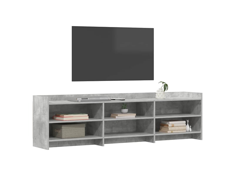  Meuble tv - banc tv - meuble de rangement 168 x 33 x 47 cm gris béton bois d'ingénierie  - Conforama C