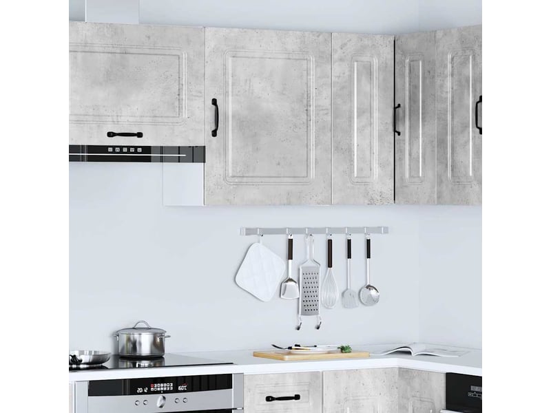  Meuble de rangement, armoire murale de cuisine kalmar en bois d'ingénierie gris béton  - Conforama C