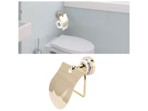 Porte-papier toilette doré vintage, en acier inoxydable fin, pour salle de bain et cuisine