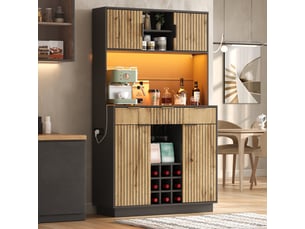 Buffet 4 porte(s) 3 tiroir(s) <strong></strong> <strong></strong> - 105 cm coloris noir