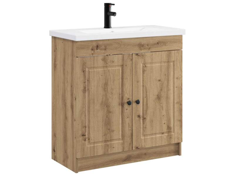  Ensemble de mobilier de salle de bain chêne artisanal shl3534  - Conforama A