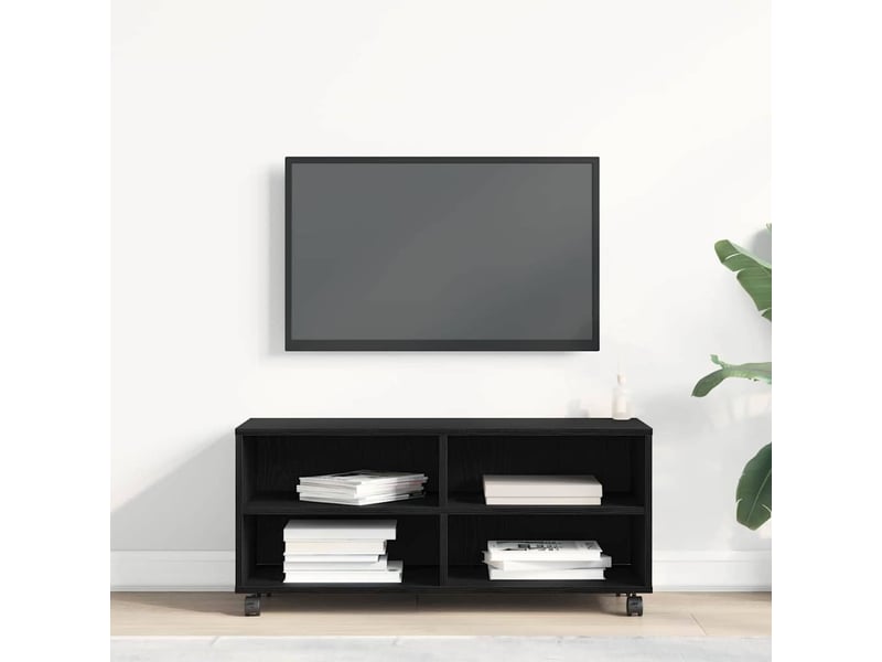  Meuble tv - banc tv - meuble de rangement 90 x 35 x 40,5 cm noir bois d'ingénierie  - Conforama D