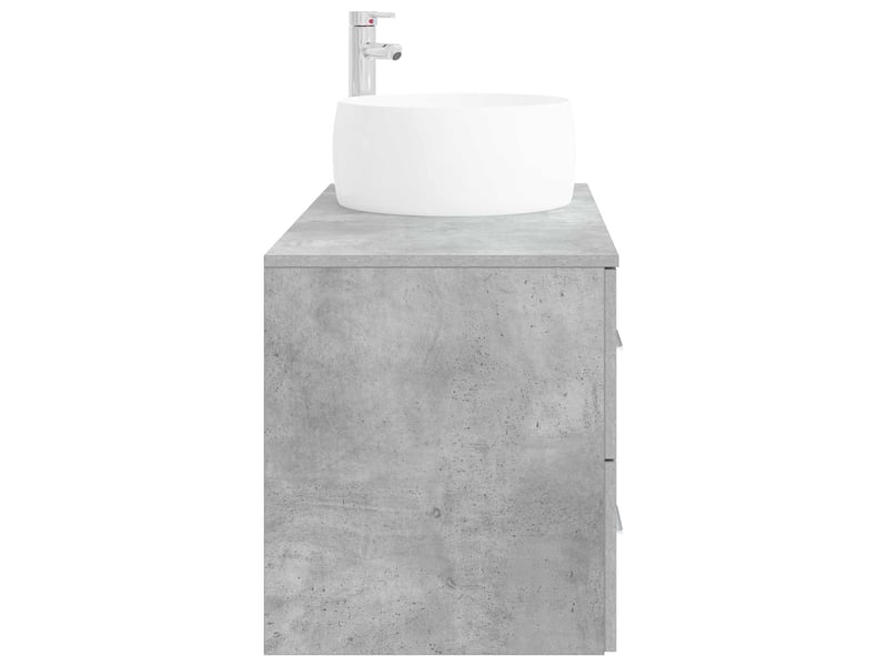  Ensemble de mobilier de salle de bain 2 pc gris béton cf64146  - Conforama D