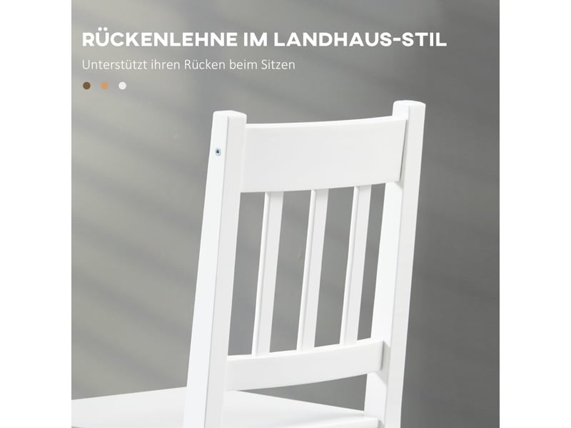  Lot de 2 chaises de salle à manger en bois blanc chicfurn  - Conforama E