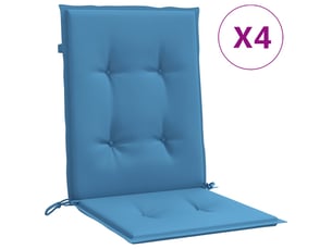 Lot de 4 coussins de chaise à dossier bas bleu mélangé tissu cf59251